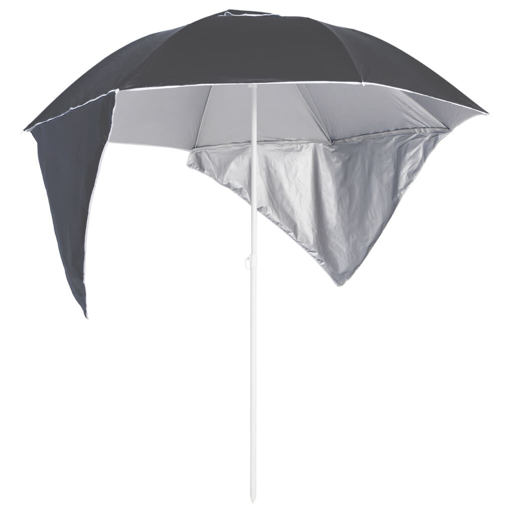 vidaXL Beach Parasol with Side Walls Anthracite 215 cm vidaXL