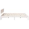 vidaXL Bed Frame with Headboard White 200 x 200 cm Solid Pine Wood