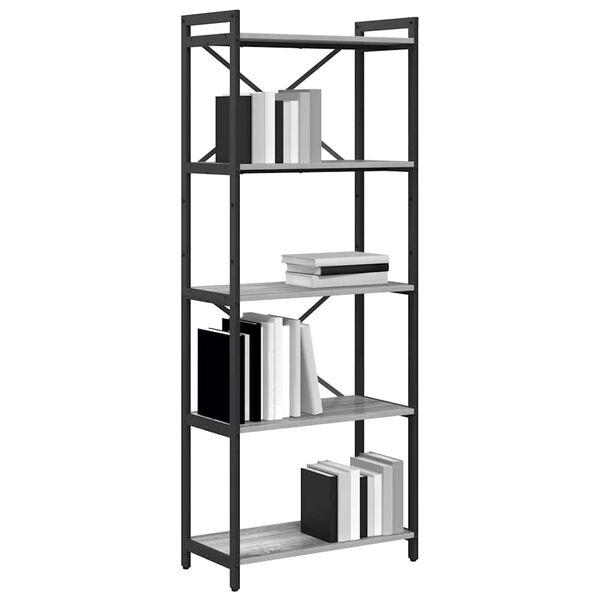 vidaXL Bookshelf Grey sonoma 60 x 30 x 155 cm Engineered Wood