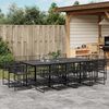 vidaXL 13 Piece Garden Dining Set Black Poly Rattan