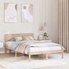 vidaXL Bed Frame with Headboard Natural 135 x 190 cm Solid Pine Wood