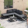 vidaXL Garden Sofa Set with Cushion 5 pcs Black Aluminium