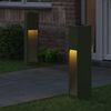 vidaXL Solar Led Pathway Light 2 pcs Olive Green Cold Rolled Steel