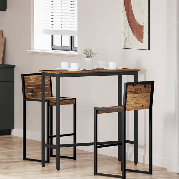 vidaXL Table Old Wood 100 x 40 x 100.5 cm Engineered Wood and Steel