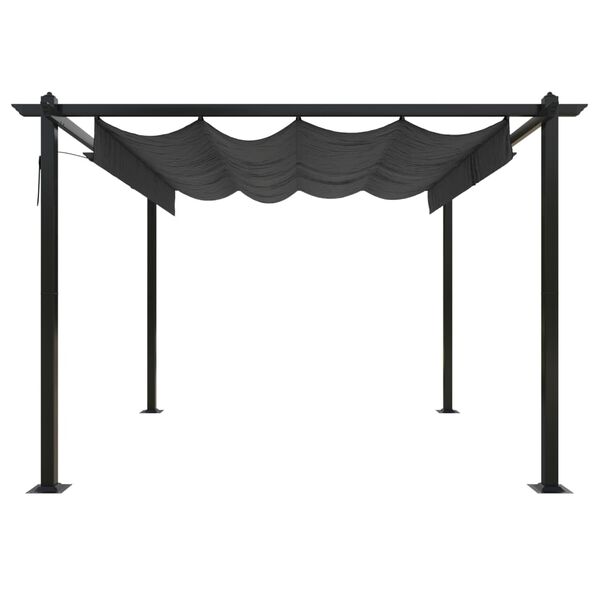 vidaXL Garden Gazebo with Retractable Roof 3x3 m Anthracite