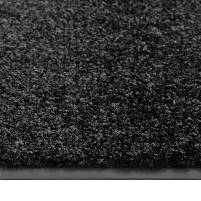 vidaXL Doormat Washable Black 120x180 cm