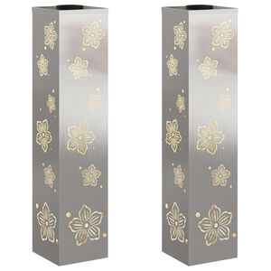 vidaXL Solar LED Pathway Light 2 pcs Warm White 18 x 18 x 80 cm