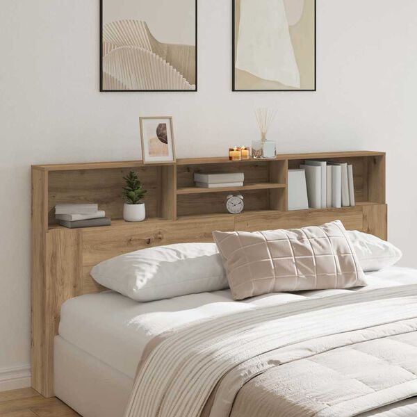 vidaXL Headboard Cabinet Artisian Oak 200x19x103.5 cm Engineered Wood