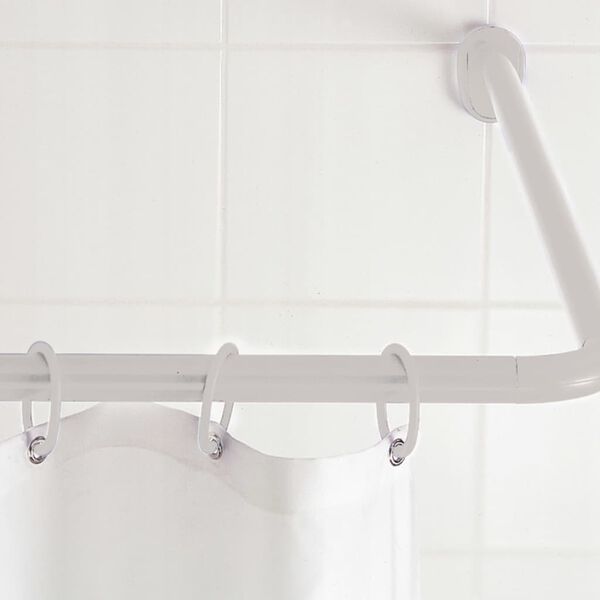 RIDDER Universal Corner Shower Curtain Rod 25 mm White 59501