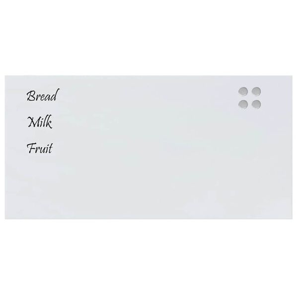 vidaXL Wall-mounted Magnetic Board White 100x50 cm Tempered Glass