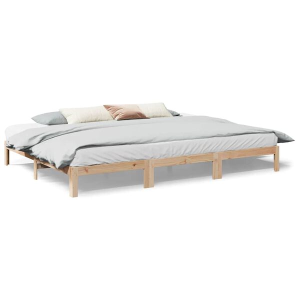 vidaXL Family Bed Frame No Mattress 240x200 cm Solid Wood Pine