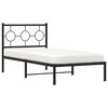 vidaXL Metal Bed Frame without Mattress with Headboard Black 90x190cm