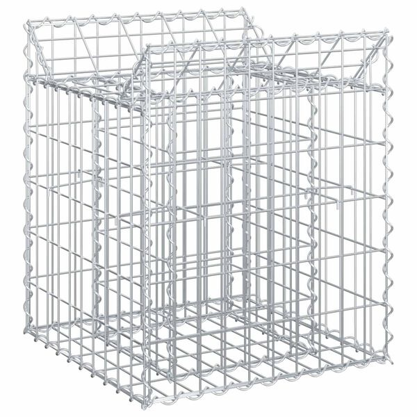 vidaXL Gabion Raised Bed Silver 50 x 50 x 60 cm Galvanised Steel