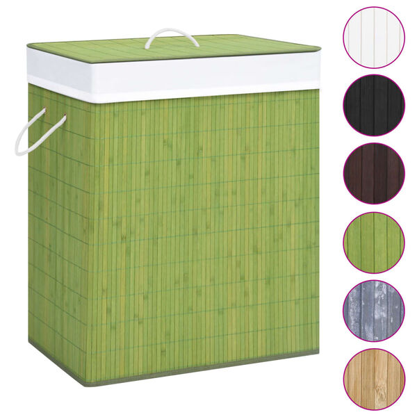 vidaXL Bamboo Laundry Basket Green 83 L
