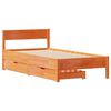 vidaXL Bed Frame without Mattress Wax Brown 100x200 cm Solid Wood Pine