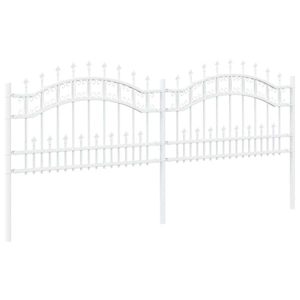 vidaXL Garden Fence White 115 cm Powder-coated steel