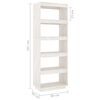 vidaXL Book Cabinet/Room Divider White 60x35x167 cm Solid Pinewood