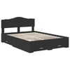 vidaXL Bed Frame with Headboard Black 140 x 190 cm Engineered Wood