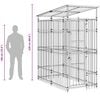 vidaXL Outdoor Dog Kennel with Roof Steel 1.84 m&sup2;