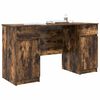 vidaXL Desk with Drawer Smoked oak 140 x 49 x 76 cm Engineered wood