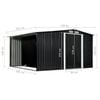 vidaXL Garden Shed with Sliding Doors Anthracite 329.5x312x178 cm Steel