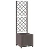vidaXL Garden Planter with Trellis Brown 40x40x136 cm PP