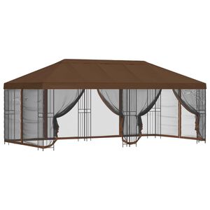 vidaXL 6 x 3 m Brown Polyester and Steel 190