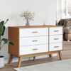 vidaXL Drawer Cabinet OLDEN White and Brown Solid Wood Pine