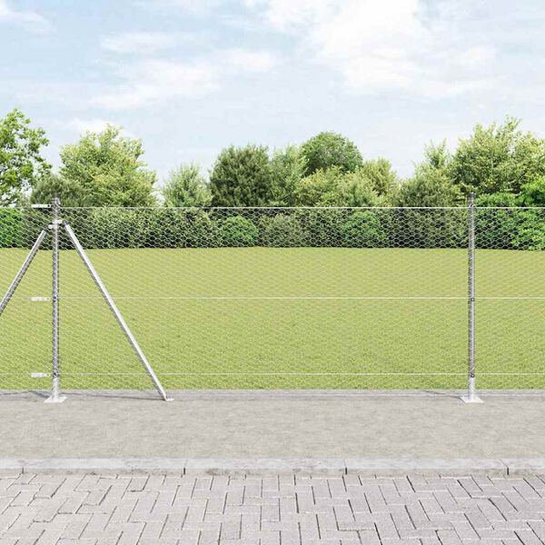 vidaXL Fence Post Silver 50 x 0.8 m (25 mm mesh) Steel