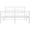 vidaXL Metal Bed Frame without Mattress with Footboard White 140x190cm
