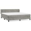 vidaXL Box Spring Bed with Mattress Light Grey 180x200 cm Velvet
