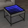 vidaXL Coffee Table with Infinity LED Grey Sonoma 50x50x41 cm