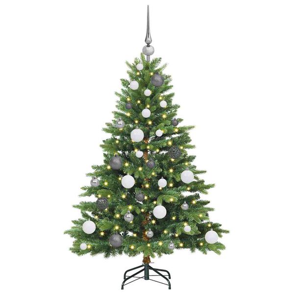vidaXL Artificial Christmas Tree with 150 LEDs Green 120 cm PE and PVC