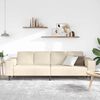 vidaXL Sofa with Cushion Cream 250 x 77 x 76 cm Corduroy Fabric