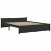 vidaXL Bed Frame without Mattress Black Solid Wood 135x190 cm Double Double