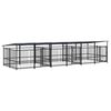 vidaXL Outdoor Dog Kennel with Roof Steel 11,26 m&sup2;