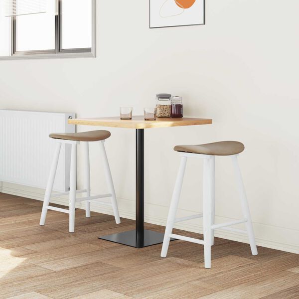 vidaXL Dining Chairs 2 pcs White 46 x 37 x 63 cm Solid Rubber Wood