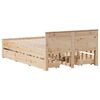 vidaXL Bed Frame without Mattress with Headboard 135x190 cm Double Solid Wood Pine