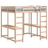 vidaXL Loft Bed with Desk and Ladder 180x200 cm Super King Solid Wood Pine