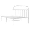 vidaXL Metal Bed Frame without Mattress with Headboard White 100x190cm