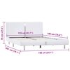 vidaXL Bed Frame without Mattress White Faux Leather 135x190 cm Double