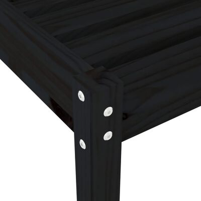 vidaXL Sun Lounger Black 199.5x60x74 cm Solid Wood Pine