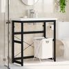 vidaXL Bathroom Washbasin Frame Black 79x38x83 cm Iron