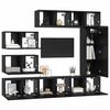 vidaXL TV Cabinet Set Wall-mounted 8 pcs Black Oak Engineered Wood