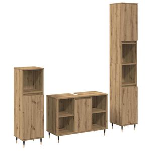 vidaXL Bathroom Furniture Set 3 pcs Artisan Oak Engineered Wood