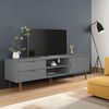 vidaXL TV Cabinet MOLDE Grey 158x40x49 cm Solid Wood Pine