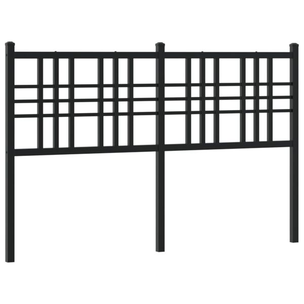 vidaXL Metal Headboard Black 140cm