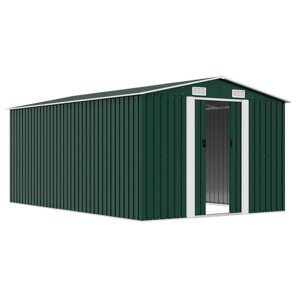 vidaXL Garden Shed 257x392x181 cm Metal Green