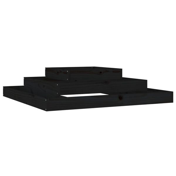 vidaXL Planter Black 110x110x27 cm Solid Wood Pine