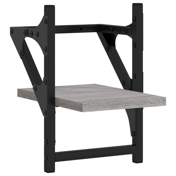 vidaXL Wall Shelves with Bars 2 pcs Grey Sonoma 20x25x30 cm